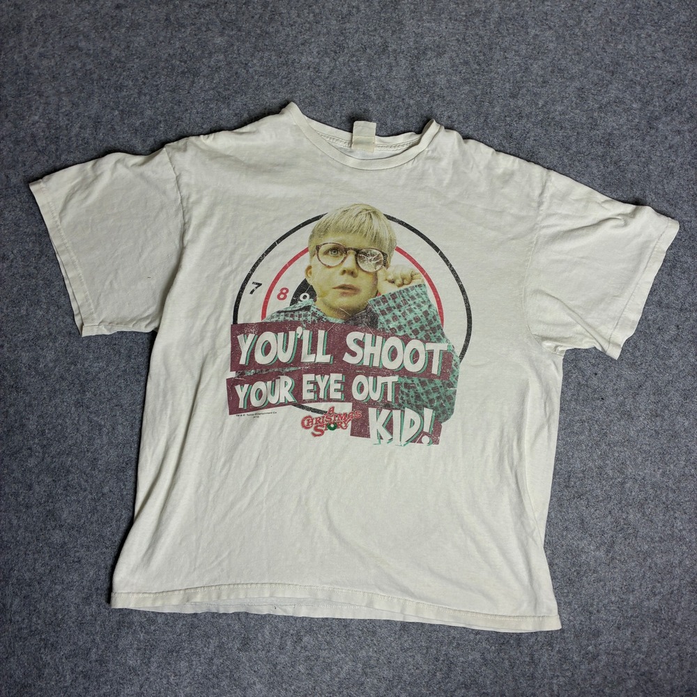A Christmas Story Ralphie Youll Shoot Your Eye Out Kid Graphic Tee Off-White L